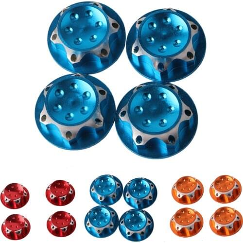 4 piezas de aluminio cubierta del centro de volante antipolvo 17mm tuerca hexagonal para RC 1:8 modelo de coche I