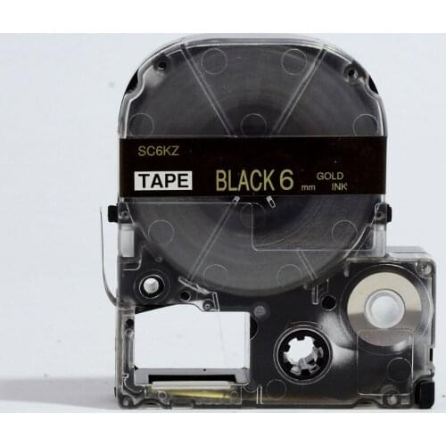 Free shipping 3 pcs/lot Kingjim 6mm SC6KZ gold on black tape for LW labeling printers