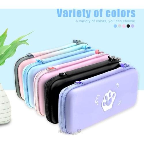 Cute Cat Paw For Switch Lite Bag NS Controller Storage Bag Joycons Game Card Case Box Protective Shell For Nintendo Switch Acces