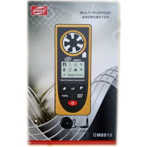 8in1 Digital LCD Anemometer Barometric Pressure Humidity Altitude illumination Temperature Wind Chill Dew Point Wind Speed Meter
