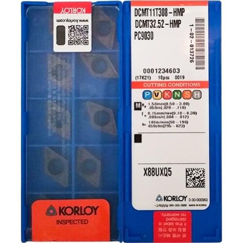 DCMT11T308-HMP PC9030 100% KORLOY Original carbide insert with the best quality 10pcs/lot free shipping