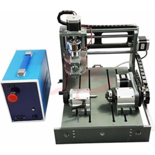 DIY cnc 3020 router 4axis cnc milling machine 3axis 300w spindle usb port ER11 collects with Nema23 stepper motors for wood