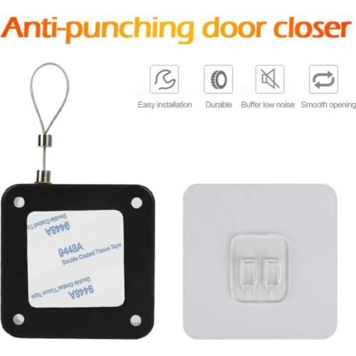 Hole-free Punch-free 800g Pull Automatic Sensor Door Closer Automatic Mounted Spring Adjustable Surface Door Quick Install 1.2M