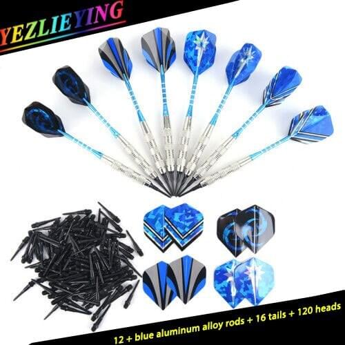 12 Pcs 18g Professional Aluminum Alloy Shaft Darts With 120 Pcs Darts Tips Soft Tip Dardos Aluminium Shafts Dart Flights