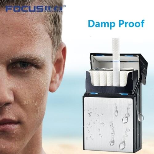 FOCUS 20pcs Cigarette Holder Case Damp Proof ABS Plastic Cigaret Box Smoking Accessary Ultra Thin Cigarette Case Gift for Men