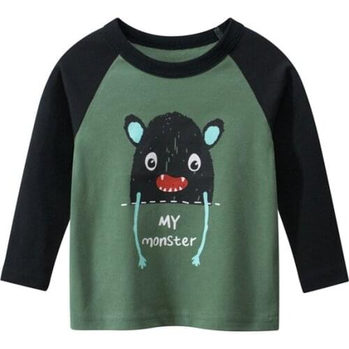 Boy T-shirts Casual Letter Printing Tops for Boys Long Sleeve Stitching Kids Clothing Toddler Children Tshirts 2020