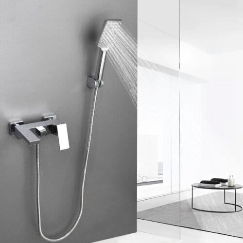 Chrome Brass Bathtub Faucet With Hand Shower Sprayer Bathroom Shower Faucet Set Cold And Hot Water Mixer Tap