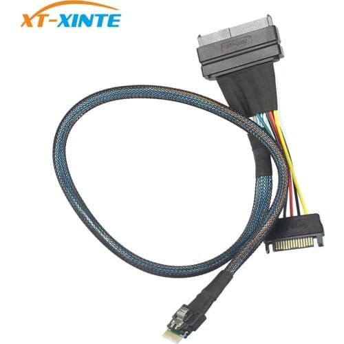 XT-XINTE U.2 Adapter Cable SFF-8654 Slim SAS to SFF-8639 Line for NVME SSD PCIE Cable for Mainboard 750 P3600 P3700 M.2 SSD