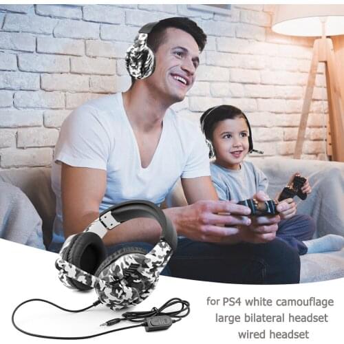 Camouflage Wired Headphone for Computer Tablets Smartphone with Microphone 50mm Subwoofer Sound Gaming Headset