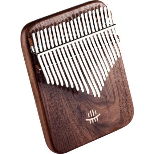 Hluru Kalimba 17/21 Key Black Walnut Curly Figure Keyboard Thumb Piano Chamfer Calimba Musical Instruments Kalimbas