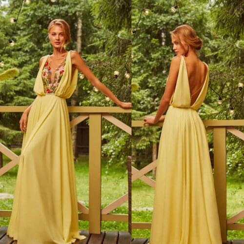 Prom Dresses 2020 Jewel Lace Embroidery A Line Evening Gowns Custom Made Backless Floor Length Special Occasion Dress