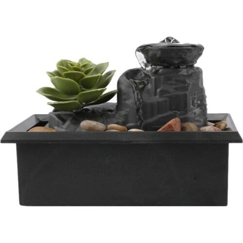 Small Relaxation Meditation Waterfall Model Circulating Water Decoration For Living Room Desktop Fountain Ornament For Luck