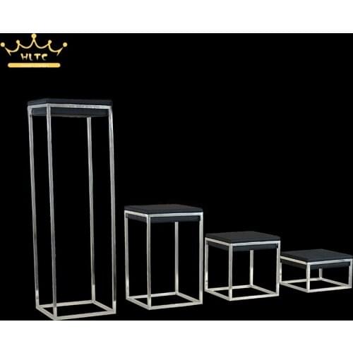 Newest Silver Stainless Steel Jewelry Display Stand Showcase Black PU Leather Jewellery Display Rack Stand Holder