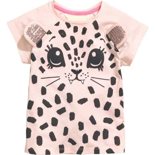 New Arrival Summer Girls T-shirts Cartoon Short-Sleeved Girl Tops Kids Tees Cotton Baby Girls Tunic Children Clothes 1-6 Years