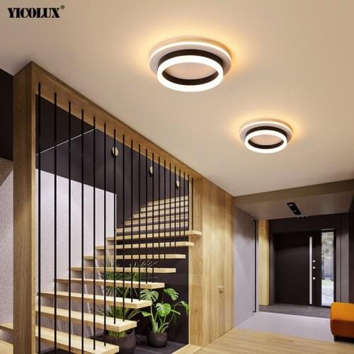 New Round Design LED Ceiling Light Corridor Art Gallery Decoration Front Balcony Lamp White Black Lamparas De Techo Plafondlamp