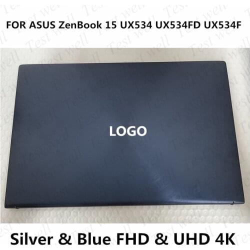 Original 15.6'' 4K UHD 3840X2160 OR FHD 1920X1080 the top of laptop for FOR ASUS ZenBook 15 UX534 UX534FA LCD screen assembly