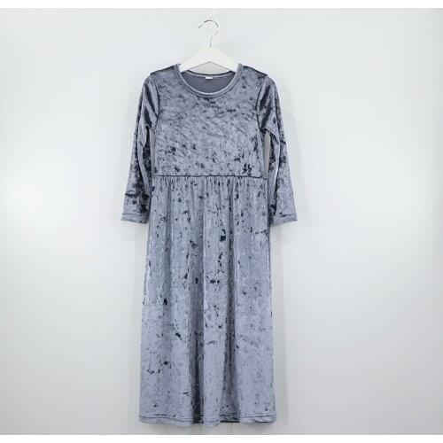 Girls dresses long sleeves kids clothes shiny velvet autumn/winter girl dresses children clothing comfortable kids long dress
