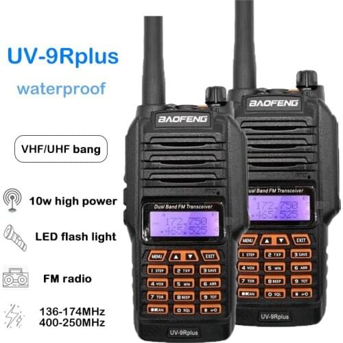 Baofeng UV-9R Plus Waterproof IP67 Walkie Talkie VHF UHF High Power CB Ham Radio Station 10W Transceiver Two Way Wireles Hunting