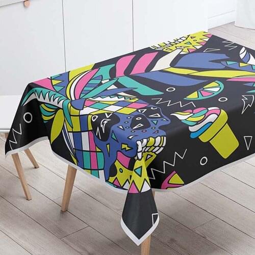 Rectangular Tablecloths Decorative Table Cover 3D Printing Cartoon Pineapple Dining Table Cloth