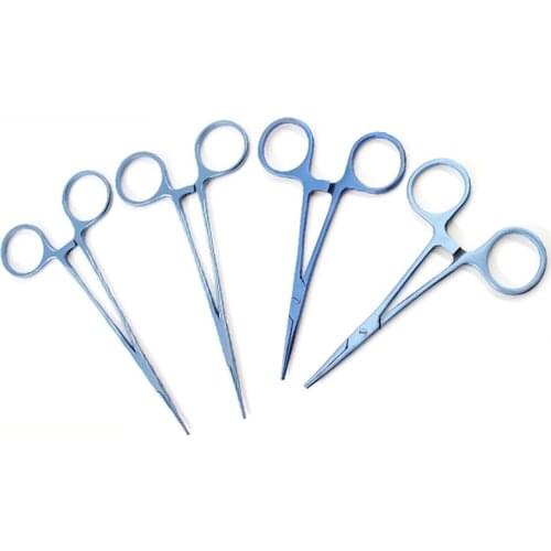 Titanium alloy pattern hemostatic forceps cosmetic plastic surgery tool straight elbow fine hemostatic forceps 12.5CM
