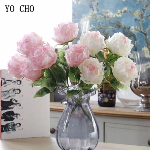 Silk Flower Wedding Bouquet Peonies Artificial Peony Fall Vivid Wedding Flower Bridal Bouquets Home Table Vase Decor Fake Flores