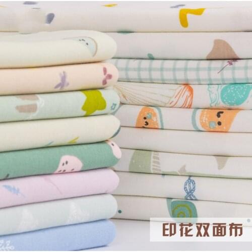 Infant Baby Cotton Fabric Double-Sided Knitted Strechy Jersey Fabrics for DIY baby clothing making fabric 50x185cm