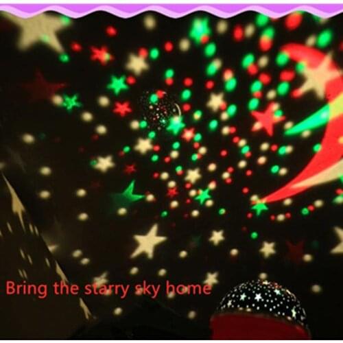 Gypsophila LED rotating star projector lighting moon starry sky children baby night sleep lamp battery USB projection lamp