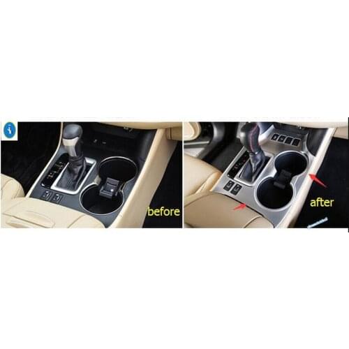 Yimaautotrims Stalls Gearshift Box Panel / Water Cup Holder Frame Cover Trim Fit For Toyota Highlander Kluger 2017 2018 2019