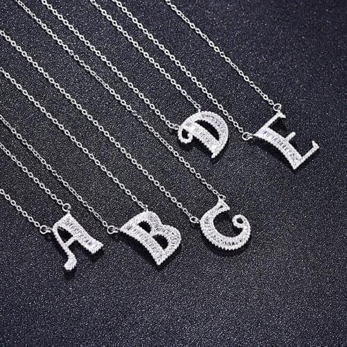 YSH new 100% 925 sterling silver 26 letters Zircon necklace fit European & American women luxury DIY jewelry gifts free shipping