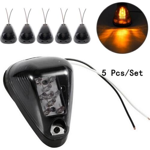 Amber Led 12V 6W Smoked Lamp Cab Roof Running Marker Lights Black Smoked Lens For Ford Car 1999-2016 5pcs/set T10 Connector