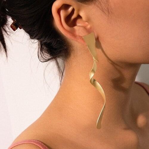 Abayabay Lovers Drop Earring Simple Stud Earrings Women European Rose Gold Color Girls Trendy Jewelry Brincos Aretes De Mujer