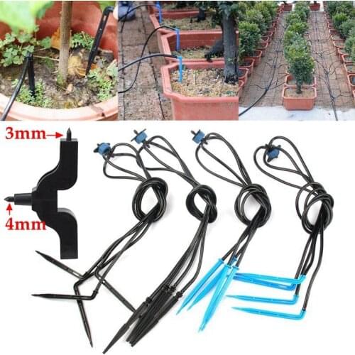 10sets 4-Heads Greenhouse Drip Irrigation Drip Arrow Emitter Sprinkler Kits Garden Watering System Flowerpot Water Drippers