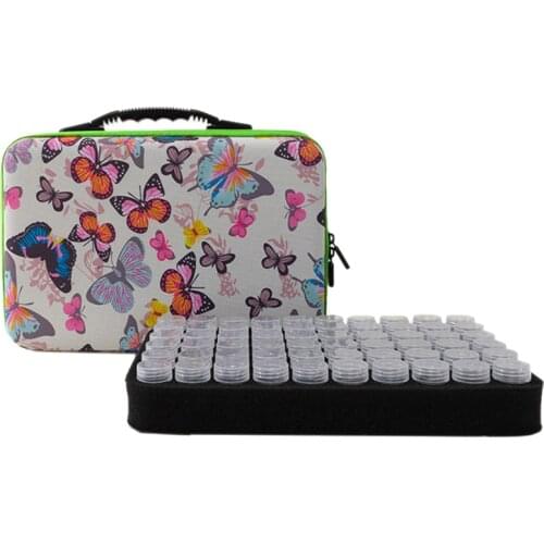 15/30/60/120 Bottles Of Diamond Painting Accessories Container Zipper Storage Bag Suitcase 5D Butterfly Embroidery Tools Case
