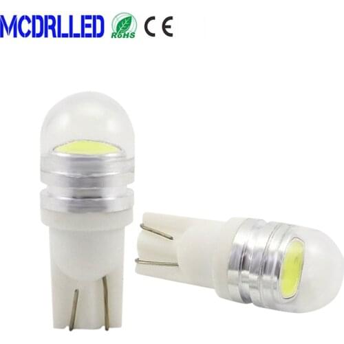 Mcdrlled 2PCS 1W Car Led Light T10 W5W LED Blubs Auto Signal Lamp Interior Lighting White Red Yellow Dome Lamp 12V 24V 30V