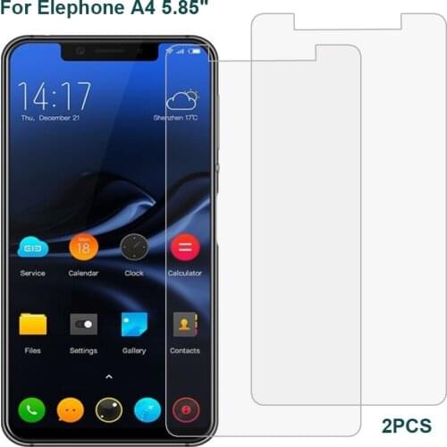 2PCS For Elephone A4 Tempered Glass 9H High Quality Protective Film Explosion-proof Phone Screen Protector For Elephone A4 Glass