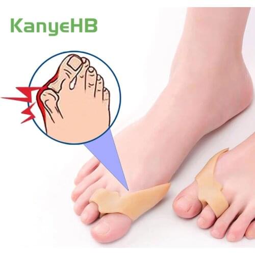 2pcs Big Toe Straightener Thumb Valgus Protector Silicone Gel Foot Fingers Two Hole Toe Separator Bunion Adjuster Feet Tool H066