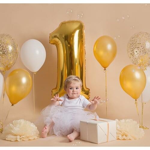 30inch 40inch Number 1 Baby Shower Rose Gold Silver Pink Black Digit Helium Balloon 1st Birthday Party Decor Supplies