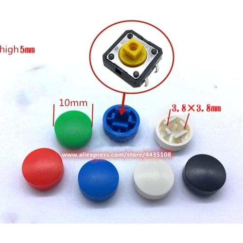 30pcs 12*12*7.3 A25# Round button Cap Light Touch Micro Switch 12X12X7.3 square head cap B3F-4055