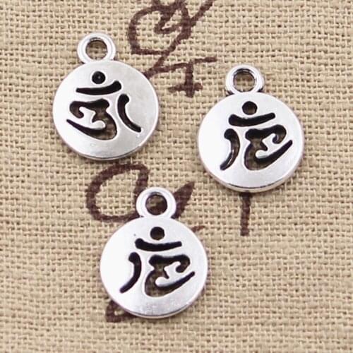 50pcs Charms Yoga Om 14x10mm Antique Silver Color Plated Pendants Making DIY Handmade Tibetan Silver Color Jewelry