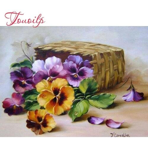 Diy 5D diamond painting cross stitch flowers Full Diamond embroidery Pansy icons diamond mosaic picture rhinestones Wall Sticker