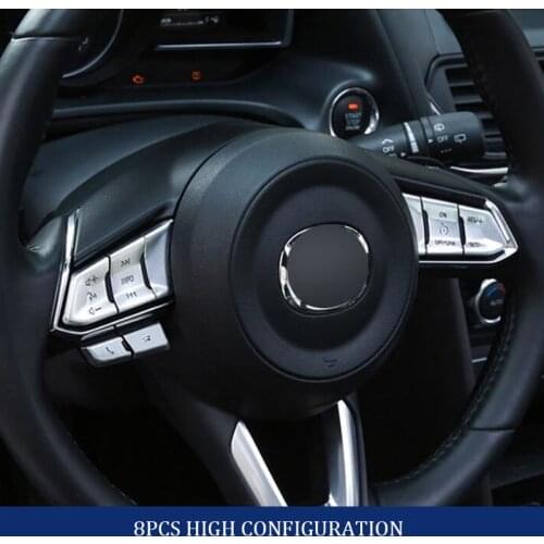 Car Styling Steering Wheel Button Covers Trim Stickers for Mazda CX-5 CX5 CX-4 CX4 CX-8 CX8 M3 Axela Low or High Configuration