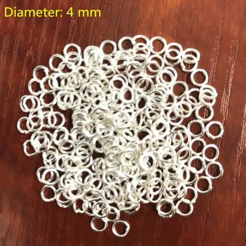 Exempt postage 500PCS 4 mm standard 925 sterling silver can open circle ring silver accessories DIY jewelry openings