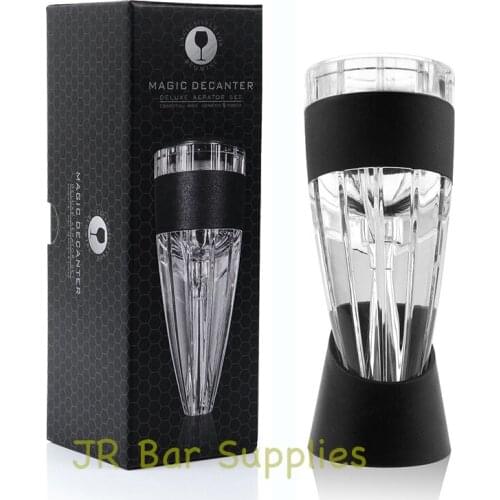 Free Shipping Wine Aerator - Top Super Multi Stage Design Diffuser, Pourer, Decanter with Aerator Stand - Black