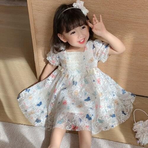 2021 new spring autumn summer Girls Kids mesh voile dress comfortable cute baby Clothes Children Clothing