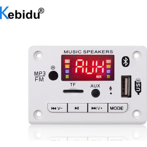 Kebidu MP3 Player Bluetooth V5.0 MP3 Decoding Board Module Wireless USB TF Card Slot / USB / FM / Remote for Car Speaker Phone
