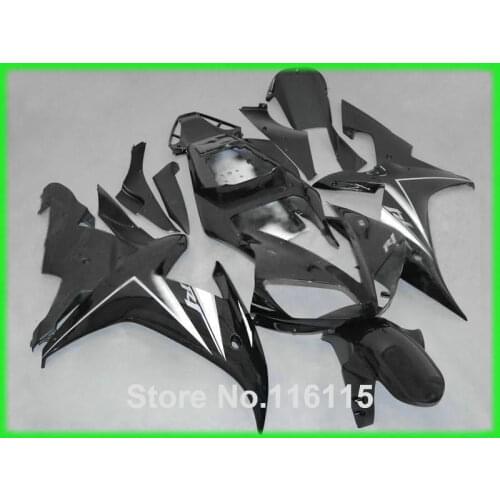 MOTOMARTS Full injection molding NEW ABS fairings set for YAMAHA YZF R1 2002 2003 glossy black high grade Fairing kit 02 03 KN34