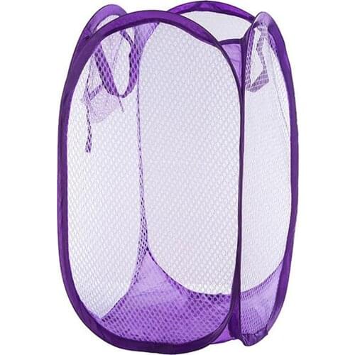 Laundry Clothes Hamper Basket For University Dormitory Baskets Foldable Mesh Pop Up Easy-opening