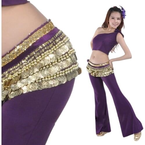 Belly dance costume clothes indian dance belt waist chain hip scarf women girl dance with 338 coins 1pc belt only,10 colors