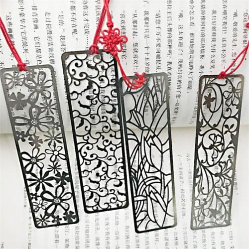 Creative Metal Flower Hollow Bookmarks Chinese Knot Vintage Bookmark School Office Stationery Students Gifts