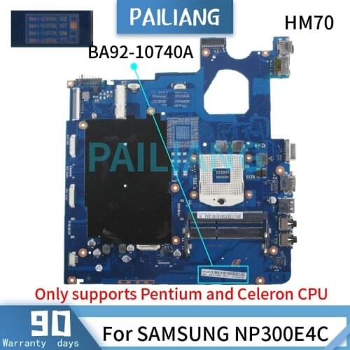 PAILIANG Laptop motherboard For SAMSUNG NP300E4C SJTNV Mainboard BA41-01978A BA92-10740A HM70 DDR3 tesed